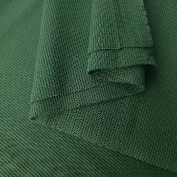 Rib Jersey fabric Unicolour - DARK GREEN (D-68)