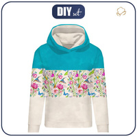 CLASSIC DAMEN HOODIE (POLA) - EISVÖGEL (EISVÖGEL AUF DER WIESE) / Streifen - Sommersweat