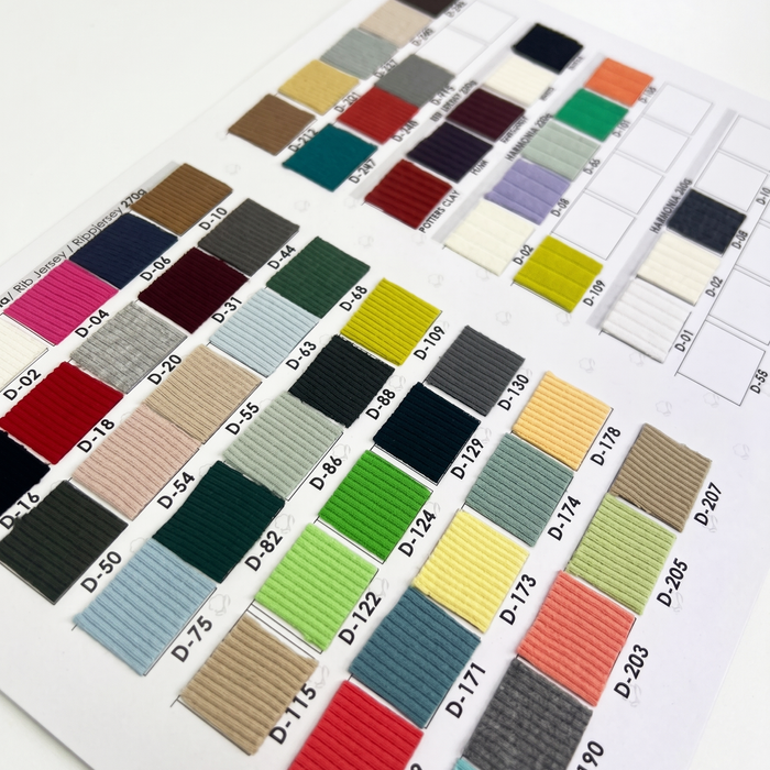 Color Swatch Book – Rib Jersey fabric Unicolour