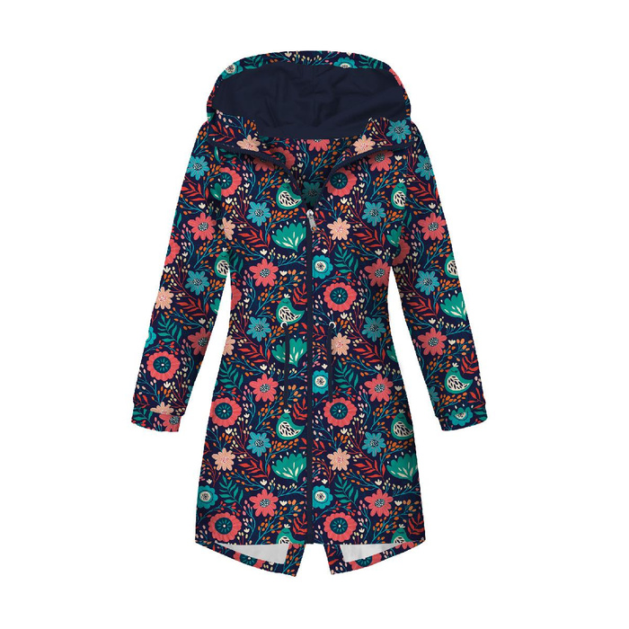 DÁMSKÁ BUNDA PARKA (ANNA) - FOLKOVÍ PTÁCI / navy - softshell XL