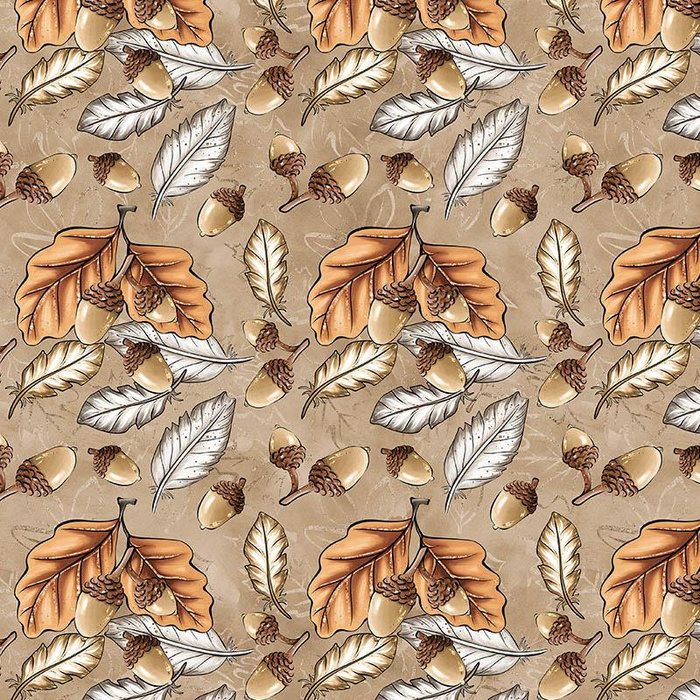 LEAVES AND ACORNS pat. 3 (AUTUMN IN THE FOREST)
