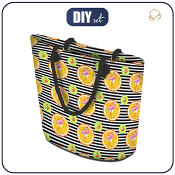 TORBA SHOPPER - CYTRUSOWE FLAMINGI - zestaw do uszycia