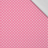 WHITE DOTS / pink - viscose woven fabric
