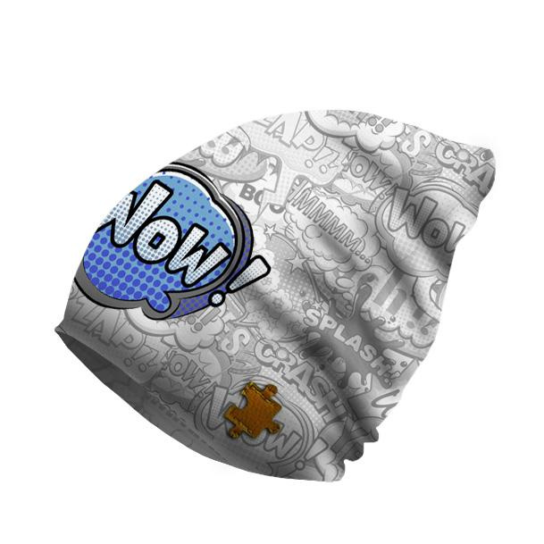"Beanie" Mütze - COMICS / wow (blau - rot) 51-53