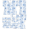 BLUZKA TYPU KIMONO - KWIATY wz. 4 (classic blue) - zestaw do uszycia L-XL