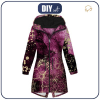 WOMEN'S PARKA (ANNA) - FLOWERS / golden contour Pat. 1 / WATERCOLOR MARBLE - softshell