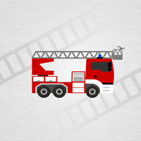 FIRE TRUCK / ladder - panel looped knit