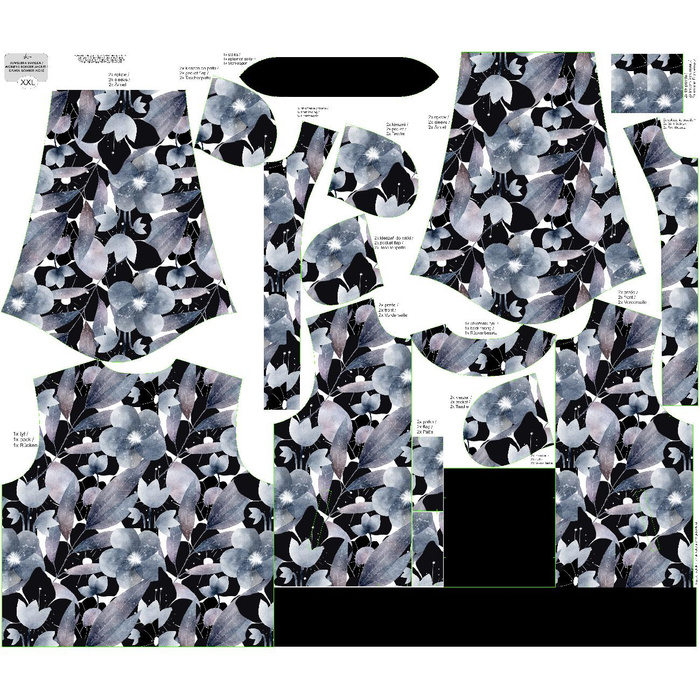 DAMEN BOMBERJACKE (KAMA) - FLOWERS AND LEAVES - Nähset XL