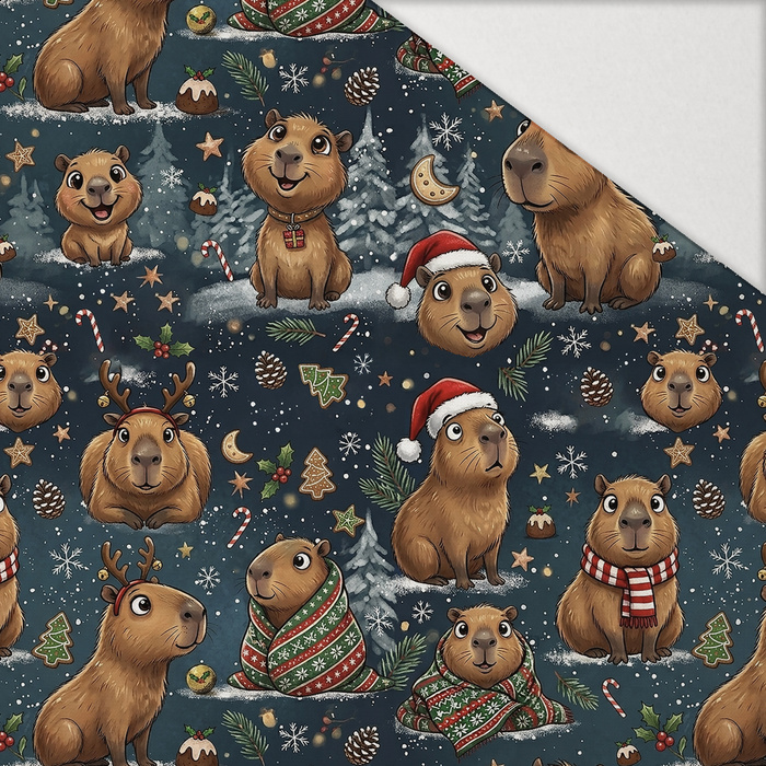 CHRISTMAS CAPYBARA - Hydrofobní česaná teplákovina