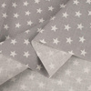 WHITE STARS / grey - Cotton woven fabric