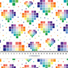 HEARTS (PIXELS) - Waterproof woven fabric