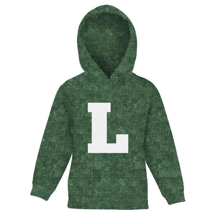 DZIECIĘCA BLUZA Z KAPTUREM (ALEX) - "L" / acid wash zielony - dzianina pętelkowa (134/140)