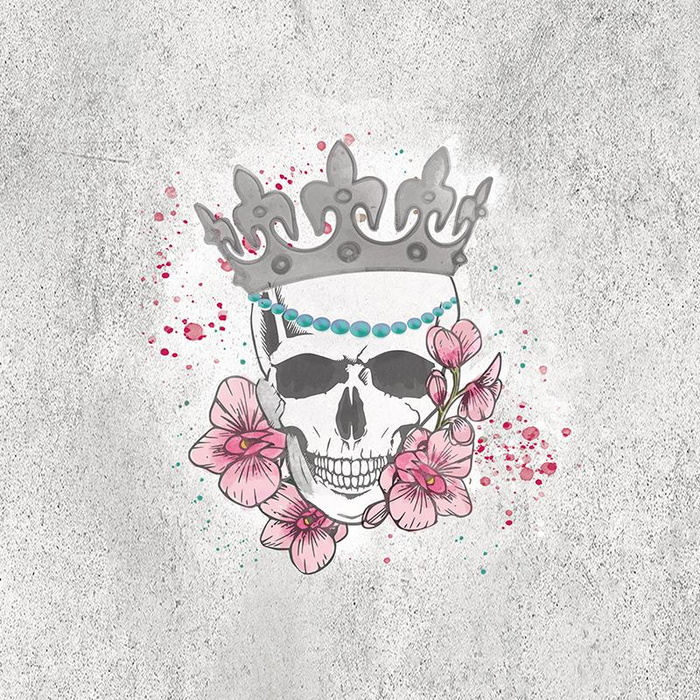 SKULL QUEEN / beton - PANEL PANORAMICZNY 80cm