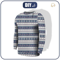 MĘSKA BLUZA (OREGON) - RENIFERY wz. 3 / granatowy (NORWESKIE WZORY) - dzianina pętelkowa XL
