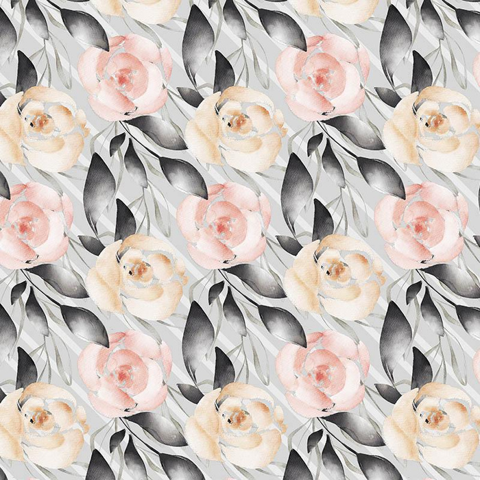 FLOWERS AND LEAVES pat. 5 / grey - softshell