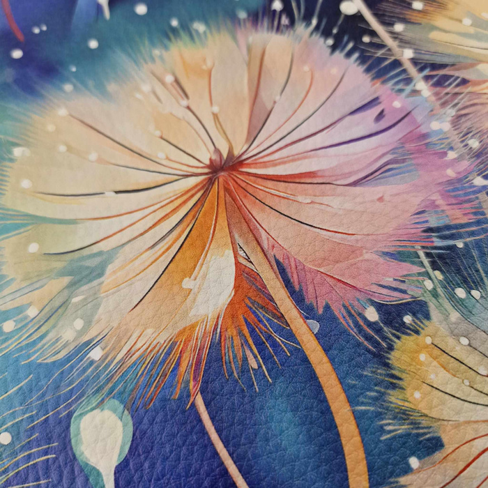35cm PASTEL FLOWERS WZ.10 - gruba ekoskóra tłoczona