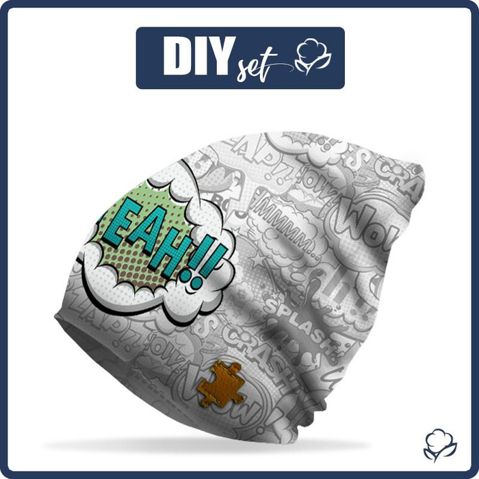 "Beanie" Mütze - COMICS / yeah (grün - blau) 57-59