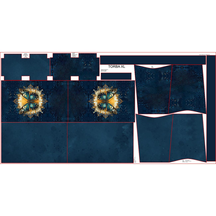 Torba XL z saszetką 2 w 1 - ANIMALS MANDALA wz.13  - zestaw do uszycia