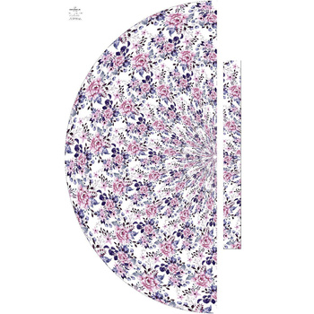 WILD ROSE FLOWERS PAT. 1 (BLOOMING MEADOW) (Very Peri) - skirt panel "MAXI"