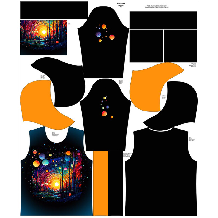 BLUZA Z KAPTUREM UNISEX (HYDRA) - NEON GALAXY WZ.9 - zestaw do uszycia XXXL