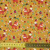 FOXES (wreaths) / mustard - POPLIN 100% cotton
