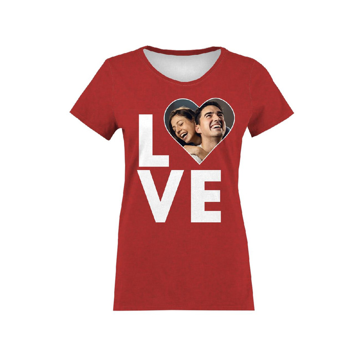 DAMSKI T-SHIRT - LOVE - Z WŁASNYM ZDJĘCIEM - ZESTAW DO USZYCIA