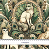 ART NOUVEAU CATS & FLOWERS M. 1 - Viskose Jersey