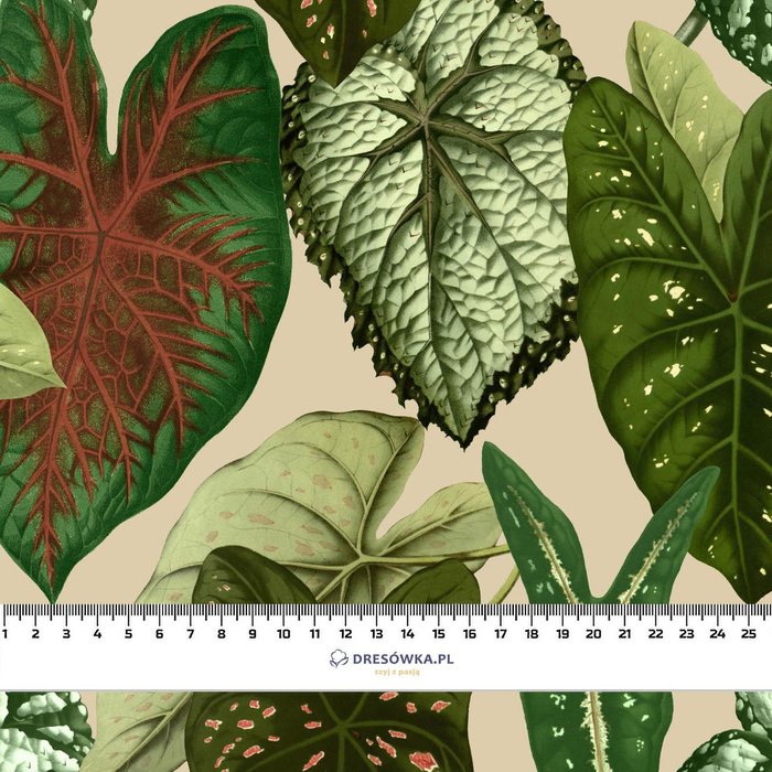PARADISE LEAVES pat. 1 (SAFARI) - Cotton woven fabric