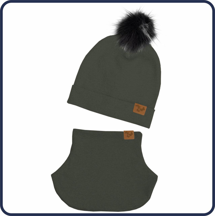 DARK OLIVE - Cap and loop creative sewing set