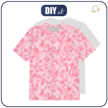 KINDER T-SHIRT- PIXEL MS.2 / rosa - Single Jersey (128/134)
