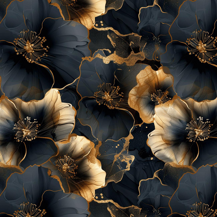 AUTUMN FLOWERS WZ.20- Slub Weave