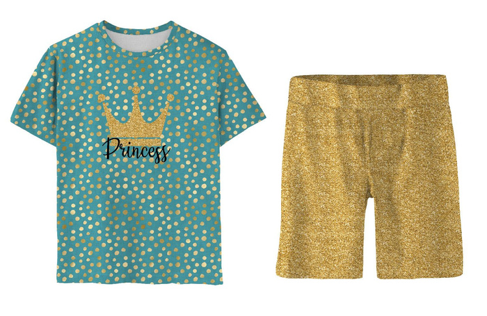 KINDERPYJAMA "ADA" - PRINCESS / glitter - Bambus-Single Jersey mit Elastan (146/152)