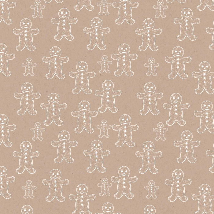 GINGERBREAD MEN (WHITE CHRISTMAS) - looped knit fabric