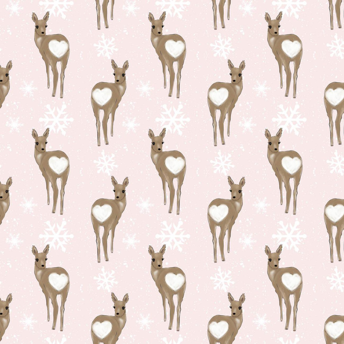WINTER ROE DEER PAT. 2 (WINTER) - looped knit fabric