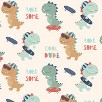 DINO SKATER - Cotton woven fabric