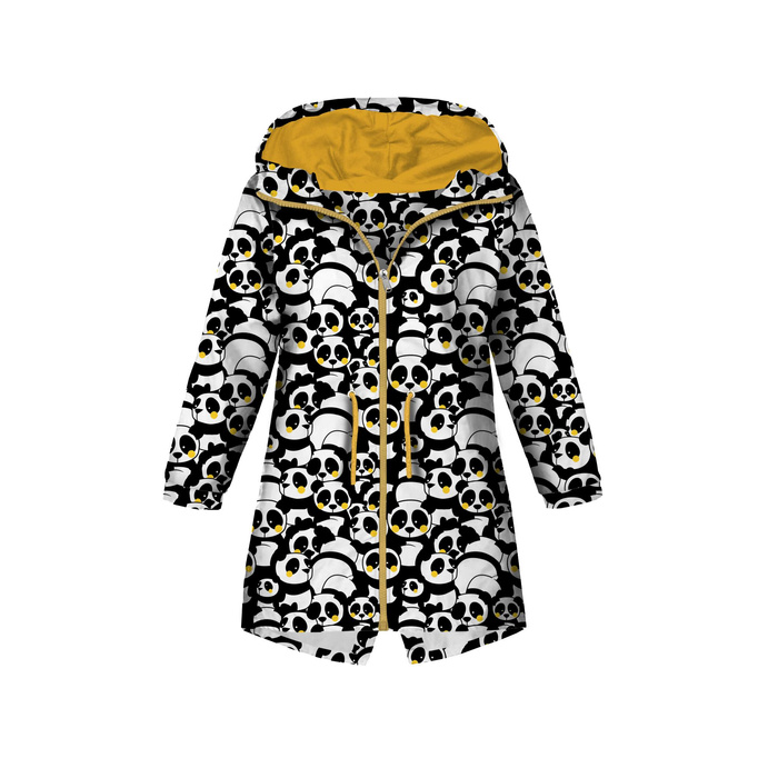 DĚTSKÁ BUNDA PARKA (ARIEL) - PANDY / žlutý - softshell (146-152)