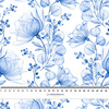 FLOWERS pat. 4 (classic blue) - Viscose jersey