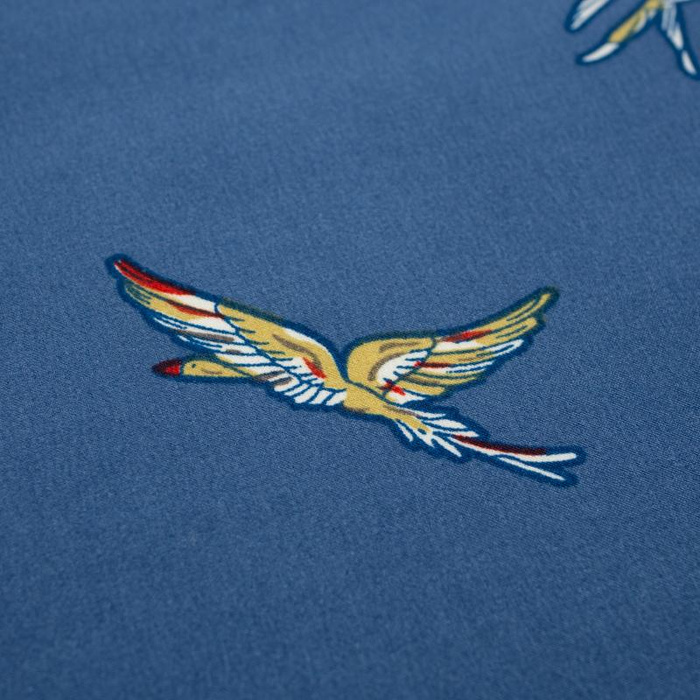 BIRD DANCE / muted blue - Clothing woven fabric 