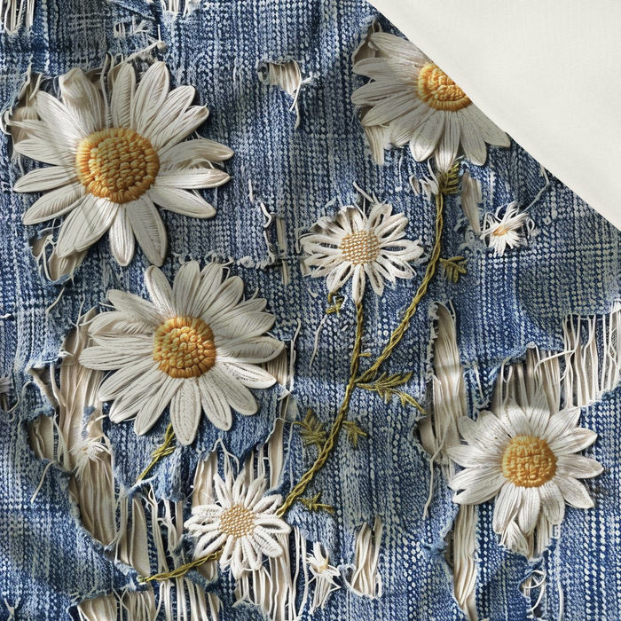 DAISIES DENIM IMITATION WZ. 3 - Satyna