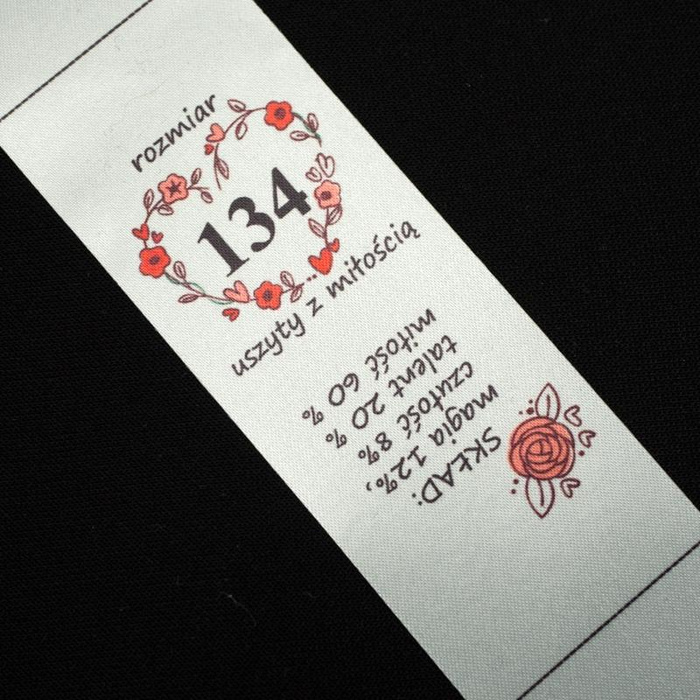 Mädchen Textillabel - Größe 110 - 4 Stck Set