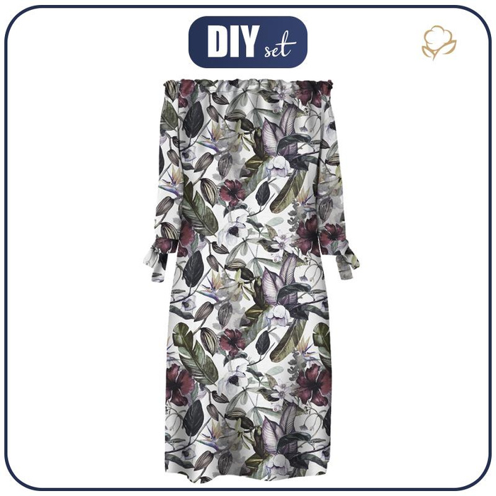 KLEID "CARMEN" - PARADIESBLUMEN - Krepp XL