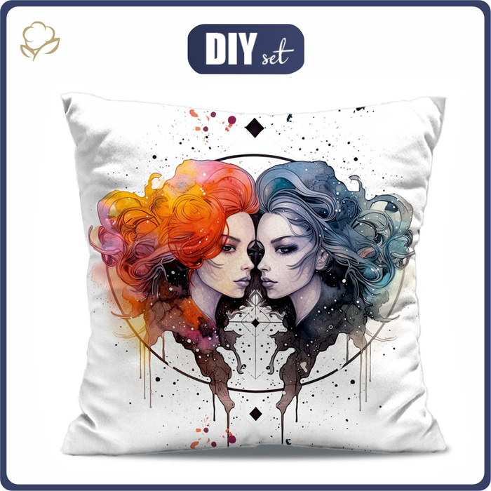 PILLOW 45X45 - GEMINI PAT. 2 - Upholstery velour - sewing set