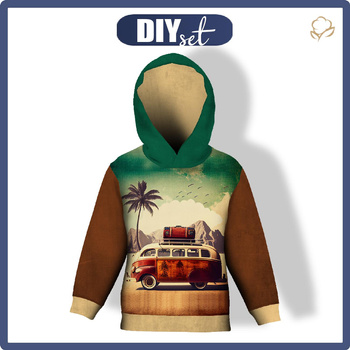 DĚTSKÁ MIKINA S KAPUCÍ (ALEX) - VINTAGE TRAVEL VZ. 2 - Sada šití