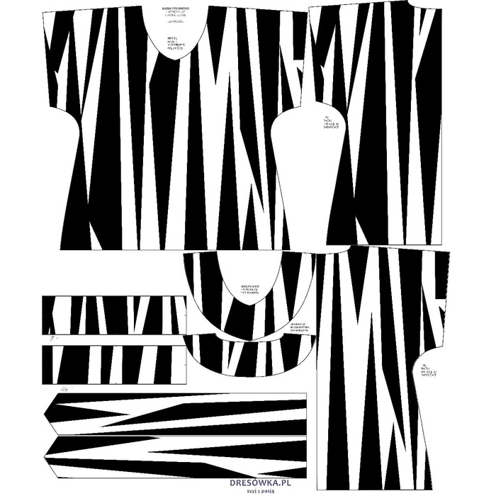 KIMONO BLOUSE - STRIPES - sewing set L-XL