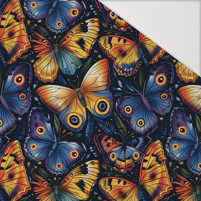 Butterfly & Flowers wz.7 - Hydrofobní česaná teplákovina