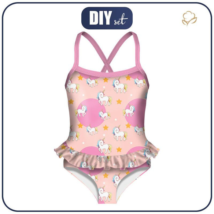 Girl's swimsuit - UNICORNS pat. 3 - 134-140