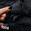 French terry TWILL/ HEAVY 700g - BLACK