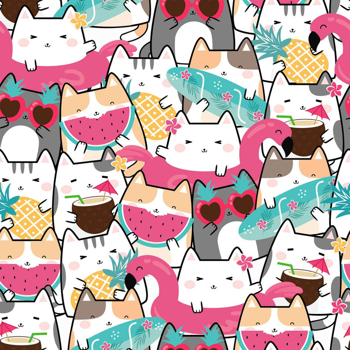 SUMMER CATS M. 1 - Baumwoll Musselin