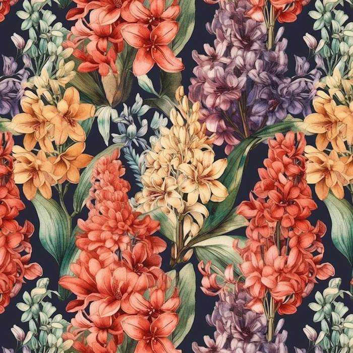 FLOWERS WZ.21 - tkanina szybkoschnąca