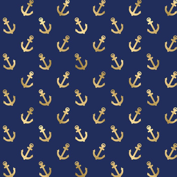 MINI GOLD ANCHORS (GOLDEN OCEAN) / dark blue - light brushed knitwear